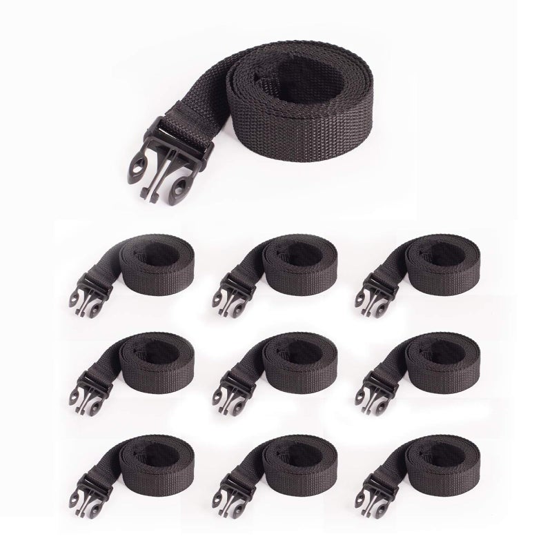 GOODSMANN Boat Cover Tie Down Kit, Durable Tie Down Straps, Trailering Straps with 172cm Webbing Strap and Male Buckle for 300D or 600D Boat Cover, 10 pcs - Image 1